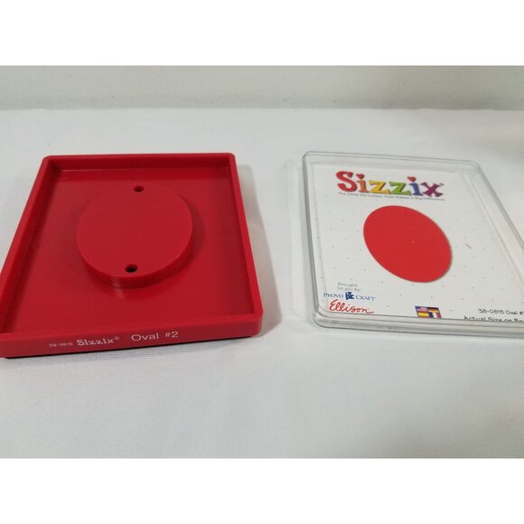 Sizzix Lot of 2 Red Die Cutter Heart #1 38-0800 Oval #2 38-0815 Provo Craft 4" - Picture 14 of 16